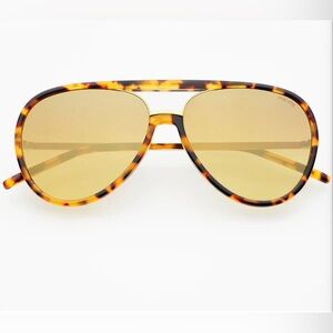 NWOT Freyrs Eyewear Shay Tortoise/Gold Mirrored Aviator Sunglasses